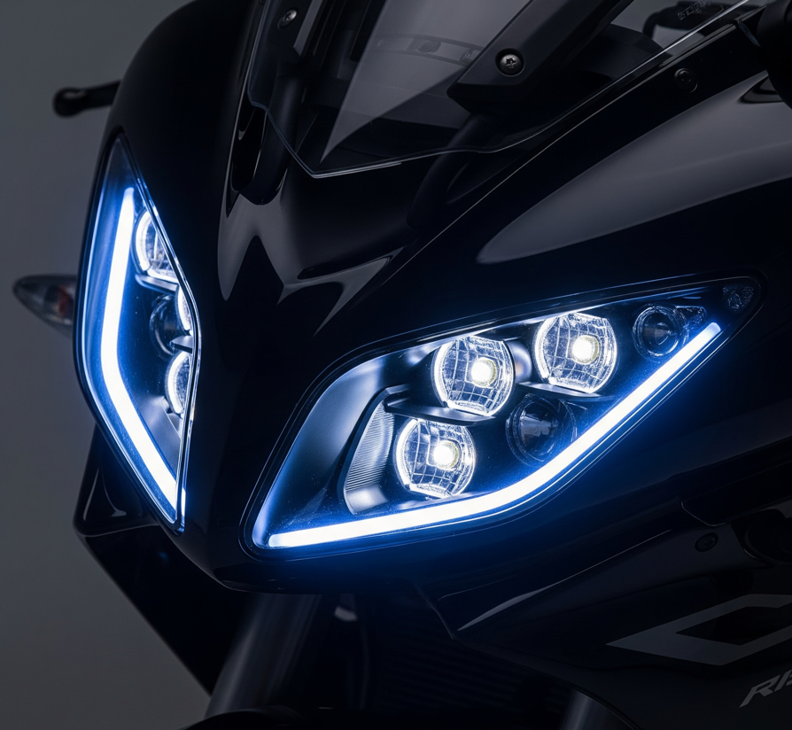 Hình ảnh đèn pha led chiếu sáng cho xe máy
