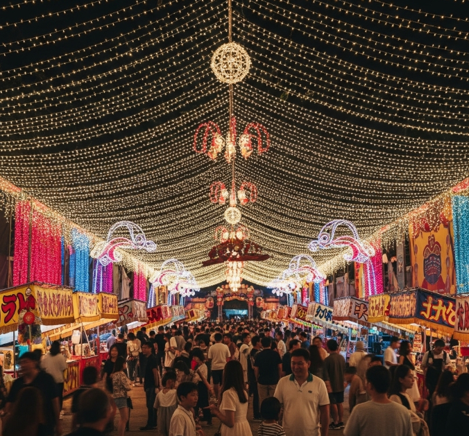 Hình ảnh mùa lễ hội tráng trí đèn dây led