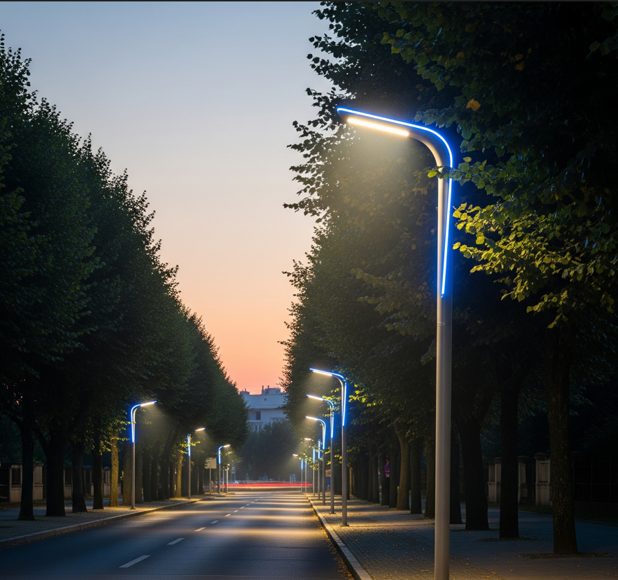 Hình ảnh đèn led chiếu sáng đường phố an toàn môi trường