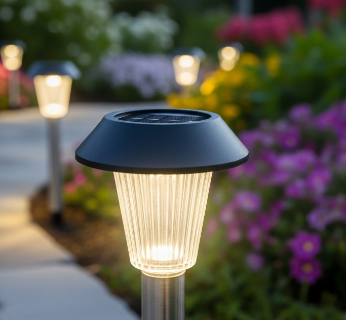 Hình ảnh sân vườn với đèn led chống nước cực bền