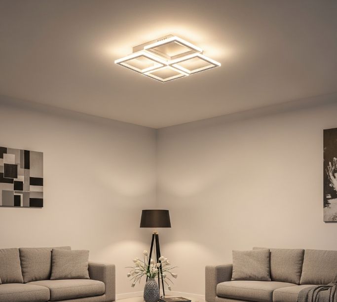 Hình ảnh đèn led ốp trần hiện đại cho phòng khách