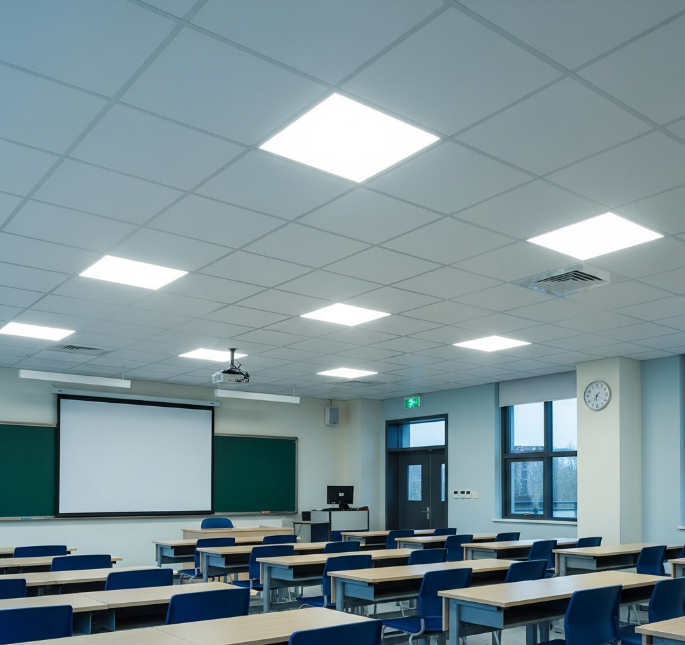 Hình ảnh đèn panel LED âm trần cho lớp học